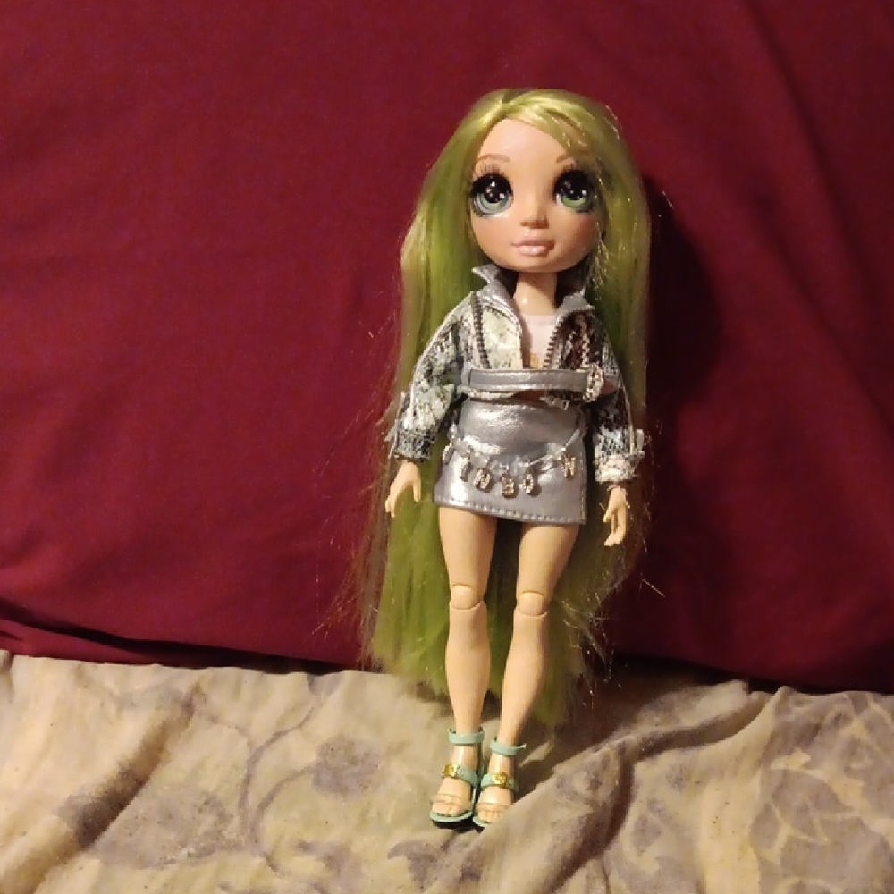 Silver Outfit Doll with Green Hair